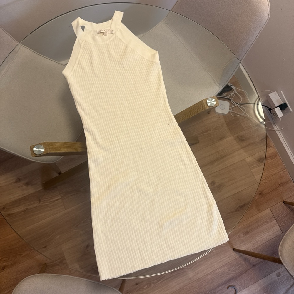 Elegant Cream Sleeveless Dress